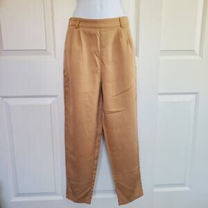 Beige long pants side pants zippers office wear size small for women